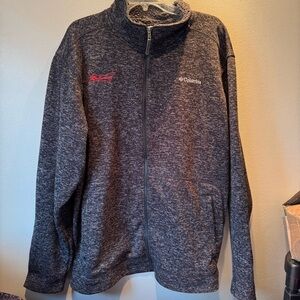 Columbia Full Zip XL Jacket Heather Black Budweiser logo